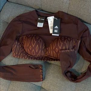 Adidas Ivy Park Monogram Sheer Crop Top